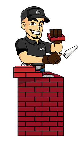 Graphic of Mason at work building chimney