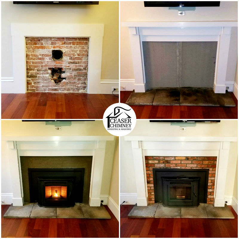 The progress of fireplace renovation