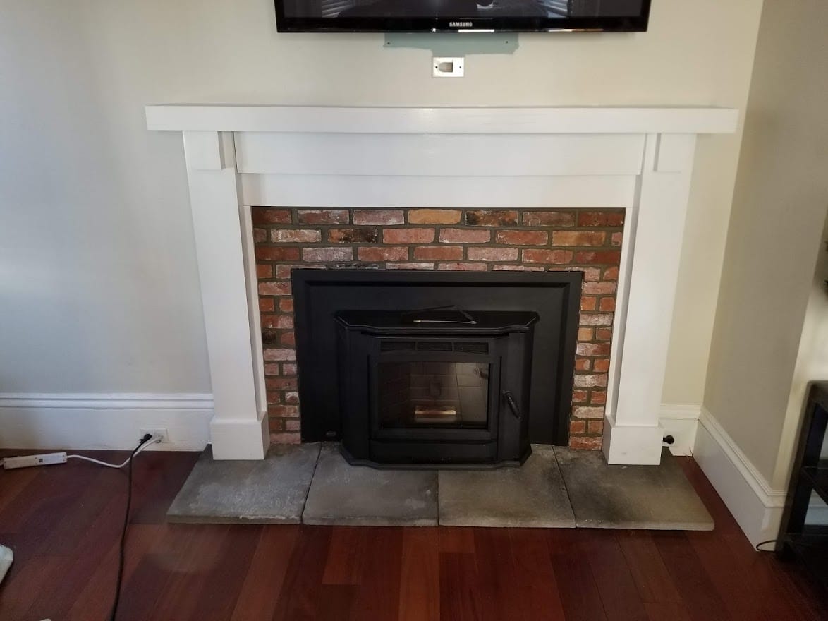Original picture of Ceaser Chimney fireplace insert installation.